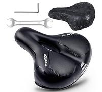 YOUNGDO Bike Seat, Comfy Bicycle Saddle, Soft, Comfortable, Breathable, Shock-Absorbing, Ergonomic, with Waterproof Cover