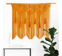 Youngeast Large Macrame Wall Hanging Macrame Headboard for Bedroom Macrame Window Curtains Boho Wall Decor Wall Art tapestry Tassel Woven Wall Backdrop 31”X39” (Wood Dowels Not Included)