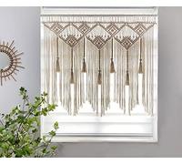 Youngeast Large Macrame Wall Hanging Macrame Headboard for Bedroom Macrame Window Curtains Boho Wall Decor Wall Art tapestry Tassel Woven Wall Backdrop 31”X39” (Wood Dowels Not Included)