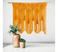 Youngeast Large Macrame Wall Hanging Macrame Headboard for Bedroom Macrame Window Curtains Boho Wall Decor Wall Art tapestry Tassel Woven Wall Backdrop 31”X39” (Wood Dowels Not Included)
