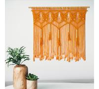 Youngeast Macrame Wall Hanging Boho Room Decor Butterfly Woven Wall Tapestry Chic Art Tassel Decoration for Backdrop Bedroom Nursery Dorm Classroom 35”W X 39”H (Orange)