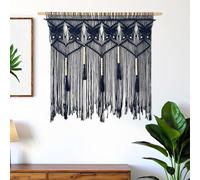 Youngeast Macrame Wall Hanging Boho Room Decor Butterfly Woven Wall Tapestry Chic Art Tassel Decoration for Backdrop Bedroom Nursery Dorm Classroom 35”W X 39”H (Navy)