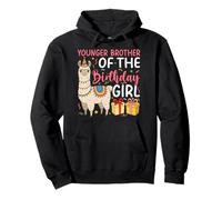 Younger Brother of the Birthday Girl Llama Birthday Party Pullover Hoodie