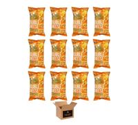 Younger Farm Mini Rice Crackers - Halal Thai Sticky Rice Snacks, Crunchy Asian Rice Cracker, Devil Spicy, Wagyu Steak, Truffle Mushroom and More, Snack Packs | (Pack 12, Mini Rice Double Cheese)