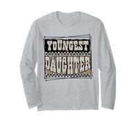 Youngest Daughter Checkered Leopard Family Matching Outfit Long Sleeve T-Shirt