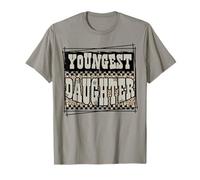 Youngest Daughter Checkered Leopard Family Matching Outfit T-Shirt