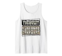 Youngest Daughter Checkered Leopard Family Matching Outfit Tank Top