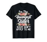 Youngest Sister Rules Don't Apply to Me Sibling 3 Sisters Value Graphic T-Shirt, Men, Black, L