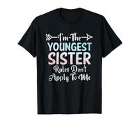 Youngest Sister Rules Don't Apply to Me Sibling 3 Sisters Value Graphic T-Shirt, Men, Black, S