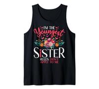 Youngest Sister Sibling Matching Floral Butterfly Tank Top