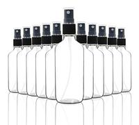 Youngever 10 Pack 100ML Empty Glass Spray Bottles, 4 Ounce Refillable Container for Essential Oils, Cleaning Products, or Aromatherapy (Clear)