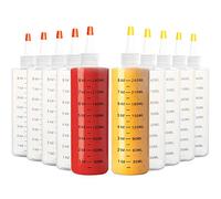 Youngever 10 Pack Re-usable 250ML Plastic Squeeze Bottles, Plastic Sauce Bottles