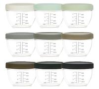 Youngever 18 Pack 1 Cup Small Food Containers with Lids, 250ML Food Storage Containers, Condiment, and Sauce Containers with Lids Labels (Urban Colors)