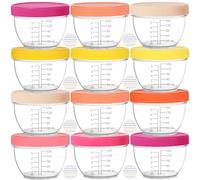 Youngever 18 Pack 180ml Baby Food Storage, Re-usable Baby Food Containers with Lids and Labels, 9 Bright Pink Colors, with Lids Labels