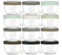 Youngever 18 Pack 180ML Baby Food Storage, Re-usable Baby Food Containers with Lids and Labels, 9 Urban Colors