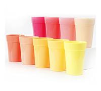 Youngever 18 Pack 350ML Plastic Kids Cups, Re-usable Kids Drinking Cups, Stackable Toddler Cups, Unbreakable Drinking Glasses, NO BPA, Top Rack Dishwasher Safe, Plastic Tumblers in 9 Pink Colors