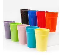 Youngever 18 Pack 350ml Plastic Kids Cups, Re-usable Kids Drinking Cups, Toddler Cups, Unbreakable Drinking Glasses, Plastic Tumblers in 9 Assorted Colors