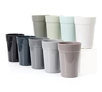 Youngever 18 Pack 350ML Re-usable Plastic Kids Cups, Stackable Kids Drinking Cups, Toddler Cups, Unbreakable Drinking Glasses, Plastic Tumblers, NO BPA, Top Rack Dishwasher Safe, in 9 Urban Colors