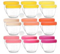 Youngever 18 Pack 60ML Baby Food Storage, Re-usable Baby Food Containers with Lids and Labels, 9 Assorted Colors (Pink)