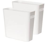 Youngever 2 Pack 5.5L Slim Trash Can, Re-usable 5.5L Plastic Garbage Container Bin, Small Trash Bin with Handles for Home Office, Living Room, Study Room, Kitchen, Bathroom (White)