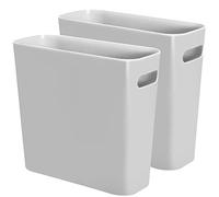 Youngever 2 Pack 5.5L Slim Trash Can, Re-usable 5.5L Plastic Garbage Container Bin, Small Trash Bin with Handles for Home Office, Living Room, Study Room, Kitchen, Bathroom (Grey)