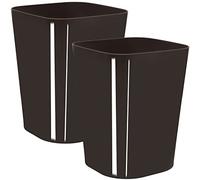 Youngever 2 Pack 5.5L Square Trash Can, Plastic Garbage Container Bin, Small Trash Bin for Home Office, Living Room, Study Room, Kitchen, Bathroom (Brown)