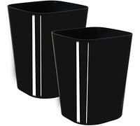 Youngever 2 Pack 5.5L Square Trash Can, Plastic Garbage Container Bin, Small Trash Bin for Home Office, Living Room, Study Room, Kitchen, Bathroom (Black)