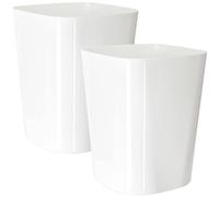 Youngever 2 Pack 5.5L Square Trash Can, Plastic Garbage Container Bin, Small Trash Bin for Home Office, Living Room, Study Room, Kitchen, Bathroom (White)