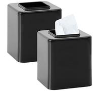 Youngever 2 Pack Tissue Box Covers, Re-usable Plastic Square Tissue Box Holders, Square Napkin Box Holders