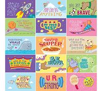 Youngever 300 Pack Lunch box cards for kids, 50 Unique Design, Lunch Box Notes, Motivational and Inspirational Thinking Cards
