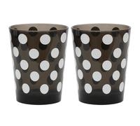 Youngever 4 Pack 16 Ounce Plastic Tumblers, Bistro Plastic Glasses, Cafe BreakResistant Drinking Glasses, Shatterproof Beverage Tumblers, Reusable, NO BPA, Top rack Dishwasher Safe (White Polka)