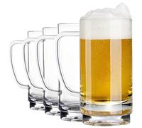Youngever 4 Pack 500ML Plastic Beer Glasses, Beer Mug, Plastic Drinking Glasses, Reusable Plastic Beer Cups