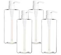 Youngever 4 Pack 700ML Plastic Pump Bottles for Shampoo, 24 Ounce Empty Shampoo Pump Bottles, Plastic Cylinder with Lockdown-Leak Proof-Pumps