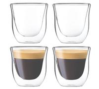 Youngever 4 Pack 85ml Double Walled Espresso Cups, Insulated Glass Coffee Cups, Clear Thermal Espresso Glasses for Espresso, Macchiato, Cortado, Tea & Dessert