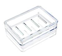 Youngever 4 Pack Re-usable Plastic Soap Holders, Soap Dish, Soap Saver, Clear Bar Soap Holders for Shower, Sink Bathroom