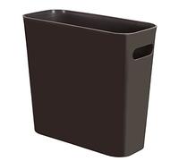 Youngever 5.5L Slim Trash Can, Re-usable 5.5L Plastic Garbage Container Bin, Small Trash Bin with Handles for Home Office, Living Room, Study Room, Kitchen, Bathroom (Brown)