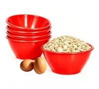Youngever 5 Pack 12 oz Plastic Cereal Bowls, Reusable Snack Bowls, Fruit Bowls, Small Serving Bowls, Lightweight and Durable (Red)