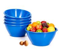 Youngever 5 Pack 120 oz Plastic Mixing Bowls, Reusable Salad Bowls, Large Serving Bowls, Lightweight and Durable (Royal Blue)