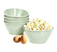 Youngever 5 Pack 22 oz Plastic Cereal Bowls, Reusable Snack Bowls, Soup Bowls, Fruit Bowls, Lightweight and Durable (Sage Green)