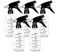 Youngever 5 Pack 250ML Empty Clear Glass Spray Bottles with Measurements, Spray Bottles for Hair and Cleaning Solutions (8 Ounce)