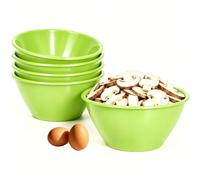 Youngever 5 Pack 50 oz Plastic Cereal Bowls, Reusable Soup Bowls, Salad Bowls, Serving Bowls, Lightweight and Durable (Green)