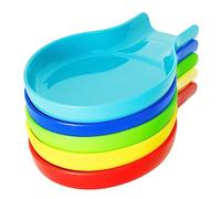 Youngever 5 Pack Plastic Spoon Rests, Kitchen Utensil Holders, Plastic Spoon Holders (Rainbow Color)