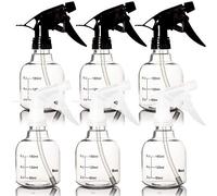 Youngever 6 Pack 250ML Empty Plastic Spray Bottles, Spray Bottles for Hair and Cleaning Solutions, 3 Clear and 3 Black Colors (8 Ounce)