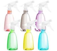 Youngever 6 Pack 250ML Triangle Empty Plastic Spray Bottles, Spray Bottles for Hair and Cleaning Solutions, 6 Colors