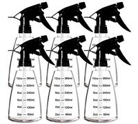 Youngever 6 Pack 350ML Clear Empty Plastic Spray Bottles, Spray Bottles for Hair and Cleaning Solutions (12 Ounce)