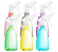 Youngever 6 Pack 350ML Triangle Empty Plastic Spray Bottles, Spray Bottles for Hair and Cleaning Solutions, Spray Bottles in 6 Colors