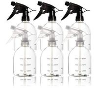 Youngever 6 Pack 500ML Empty Plastic Spray Bottles, Spray Bottles for Hair and Cleaning Solutions (3 Clear and 3 Black)