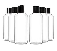 Youngever 6 Pack 500ML Empty Squeeze Containers with Black Disc Cap, Plastic Bottles with Disc Top Flip Cap, Refillable Cosmetic Bottles, Squeeze Containers