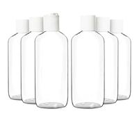 Youngever 6 Pack 500ML Empty Squeeze Containers with White Disc Cap, Plastic Bottles with Disc Top Flip Cap, Refillable Cosmetic Bottles, Squeeze Containers
