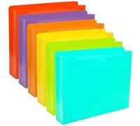 Youngever 6 Pack Heavy Duty Plastic File Jacket, Reinforced Straight Cut Tab, Expandable File Jackets, 2 inch Expansion Pocket, Letter Size, Assorted Colors